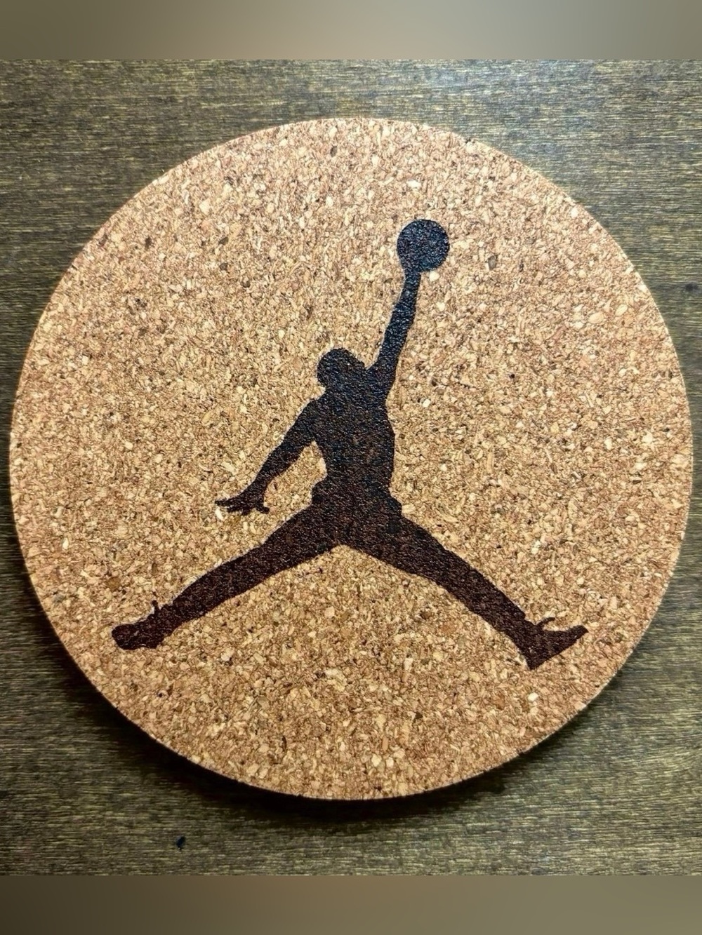 Air Jordan Silhouette Laser Engraved Cork Coaster